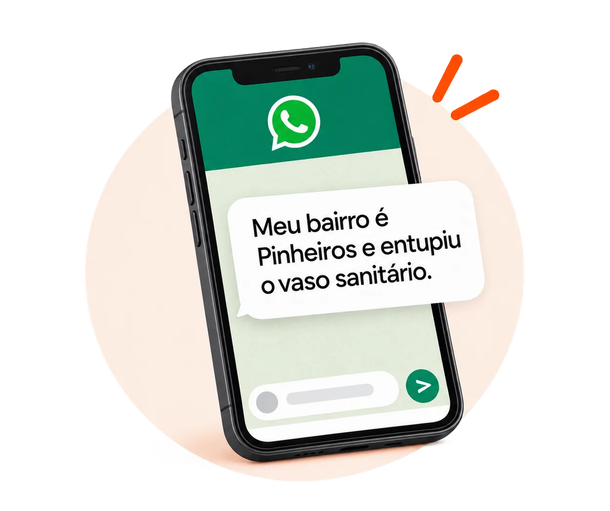 Conversa de WhatsApp com o bairro e a descrição do problema